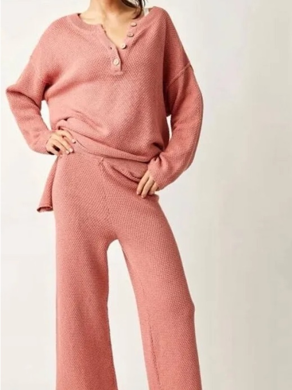 Free People Hailee Sweater Set - Rose Pink - Picture 2 of 4